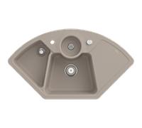 Villeroy und Boch Solo évier d'angle 670802AM garniture de vidange , fonctionnement excentrique, restes de cuve, Amande