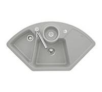 Villeroy et Boch Solo Eck évier d'angle 670802KD garniture de vidange , actionnement excentrique, reste de cuvette, Fossil