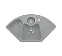 Villeroy und Boch Solo évier d'angle d'angle 670802SL garniture de vidange , fonctionnement excentrique, restes de cuve, pierre