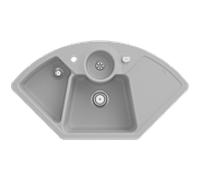 Villeroy und Boch Solo évier d'angle d'angle 670802SM garniture de vidange , actionnement excentrique, restes de cuve, vapeur