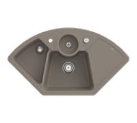 Villeroy und Boch Solo évier d'angle 670802TR garniture de vidange , fonctionnement excentrique, bac à restes, Bois