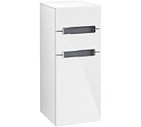 Villeroy und Boch Subway 2.0 armoire latérale A7131RDH 35,6x85,7cm, droite, poignée chromé , gris argent, blanc brillant