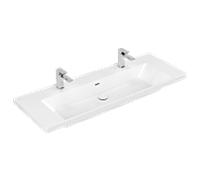 Villeroy und Boch Subway 3. 1930 meuble vasque 4A70D4R1 130x47cm, avec 2 trous de robinetterie/avec trop-plein, blanc C-plus