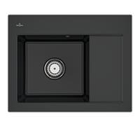 Villeroy und Boch Subway 45 Évier compact à encastrer 331200S5 évier à encastrer à gauche, 650 x 510 mm, ébène CeramicPlus