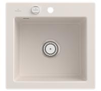 Villeroy und Boch Subway évier à chasse d'eau 33152FKR avec garniture de vidage et actionnement excentrique, Crema