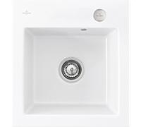 Villeroy und Boch Subway Évier à chasse d'eau 67812FKG avec garniture de vidage et actionnement excentrique, Blanc Neige