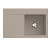 Villeroy und Boch Subway Style 45 évier encastrable 334701AM droite, avec garniture de vidage , amande CeramicPlus, 78 x 51 cm