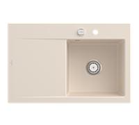 Villeroy und Boch Subway Style 45 évier encastrable 334702FU droite, avec garniture de vidage , ivoire CeramicPlus, 78 x 51 cm