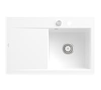 Villeroy und Boch Subway Style 45 évier encastrable 334702RW droite, avec garniture de vidage , blanc pierre CeramicPlus, 78 x 51 cm