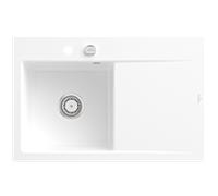 Villeroy und Boch Subway Style 45 évier encastrable 334802RW gauche, avec garniture de vidage , blanc pierre CeramicPlus, 78 x 51 cm