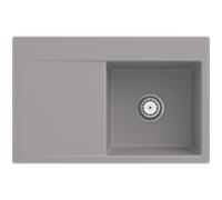 Villeroy und Boch Subway Style 45 Évier plat à chasse d'eau 33471FKD droite, avec garniture de vidage , fossil CeramicPlus, 78 x 51 cm