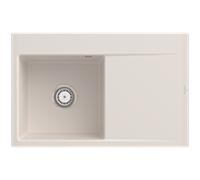 Villeroy und Boch Subway Style 45 Évier plat à chasse d'eau 33481FKR gauche, avec garniture de vidage , crema CeramicPlus, 78 x 51 cm