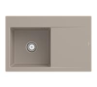 Villeroy und Boch Subway Style 45 Évier plat encastrable 334801AM gauche, avec garniture de vidage , amande CeramicPlus, 78 x 51 cm