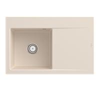 Villeroy und Boch Subway Style 45 Évier plat encastrable 334801FU gauche, avec garniture de vidage , ivoire CeramicPlus, 78 x 51 cm