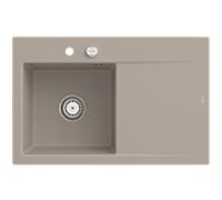 Villeroy und Boch Subway Style 45 Évier plat à encastrer 334802AM gauche, avec garniture de vidage , actionnement excentrique, amande CeramicPlus, 78 x 51 cm