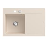 Villeroy und Boch Subway Style 45 Évier plat encastrable 334802FU gauche, avec garniture de vidage , ivoire CeramicPlus, 78 x 51 cm