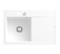Villeroy und Boch Subway Style 45 Évier plat encastrable 334802KG gauche, avec garniture de vidage , blanc neige CeramicPlus, 78 x 51 cm