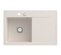Villeroy und Boch Subway Style 45 Évier plat encastrable 334802KR gauche, avec garniture de vidage , crema CeramicPlus, 78 x 51 cm
