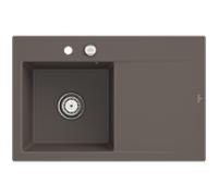 Villeroy und Boch Subway Style 45 Évier plat à encastrer 334802TR gauche, avec garniture de vidage , bois CeramicPlus, 78 x 51 cm