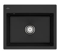 Villeroy und Boch évier Subway 33091FJ0 avec garniture de vidage et fonctionnement manuel, chromite