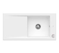 Villeroy und Boch Timeline 60 Évier plat à chasse d'eau 67902FRW avec garniture de vidage et commande excentrique, Stone White