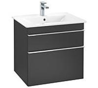Villeroy et Boch Venticello A92401PD 60,3 x 59 x 50,2 cm, poignée chromée, Black Matt Lacquer