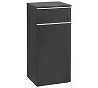 Villeroy und Boch Venticello A95012PD 40,4 x 86,6 x 37,2 cm, butée à droite, poignée blanche, Black Matt Lacquer