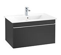 Villeroy und Boch Venticello A93401PD 75,3 x 42 x 50,2 cm, poignée chromée, Black Matt Lacquer