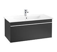 Villeroy und Boch Venticello A93502PD 95,3 x 42 x 50,2 cm, poignée blanche, Black Matt Lacquer