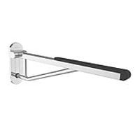 Villeroy et Boch Vicare design poignée pliante 92171761 75 cm, Inox chromé, avec support et mécanisme de suspension