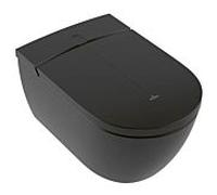 Villeroy & Boch ViClean, WC douche sans rebord avec abattant, DirectFlush, 385x 595 mm, V0E100, Coloris: Noir pur Ceramicplus - V0E100R7