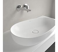 Villeroy und Boch Antao lavabo à poser 4A7465RW 65x40cm, asymétrique, sans trop-plein, pierre blanche C-plus