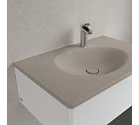 Villeroy und Boch Antao meuble vasque 4A7581AM 80x50cm, carré, trou robinetterie 2000 , sans trop-plein, amande C-plus