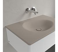 Villeroy et Boch Antao lavabo 4A7583AM 80x50cm, carré, sans trop-plein, amande C-plus