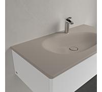 Villeroy und Boch Antao meuble vasque 4A76A2AM 100x50cm, carré, trou robinetterie 2000 , sans trop-plein, amande C-plus