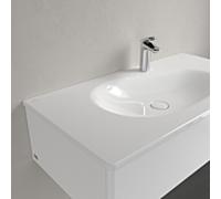 Villeroy und Boch Antao meuble vasque 4A76ABR1 100x50cm, carré, trou pour robinetterie 2000 , trop-plein dissimulé, blanc C-plus