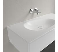 Villeroy und Boch Antao meuble vasque 4A77L3RW 120x50cm, carré, sans trop-plein, pierre blanc C-plus