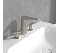 Villeroy und Boch Antao trois trous mitigeur lavabo TVW11100100064 bec fixe, avec push-open garniture de vidange , nickel brossé noir