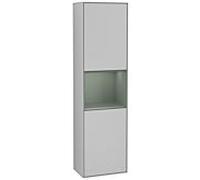 Villeroy und Boch armoire Finion F460GMGJ 41.8x151.6x27cm, gauche, étagère Olive Matt Lacquer , gris clair mat
