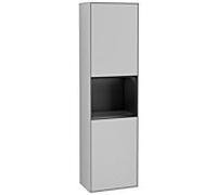 Villeroy et Boch armoire Finion F460PDGJ 41.8x151.6x27cm, gauche, étagère laqué noir mat, gris clair mat