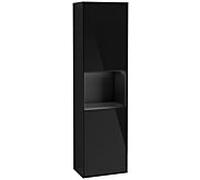 Villeroy und Boch armoire Finion F460PDPH 41.8x151.6x27cm, gauche, étagère Black Matt Lacquer , Glossy Black Lacquer