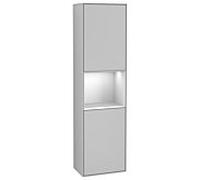 Villeroy und Boch armoire Finion F470MTGJ 41.8x151.6x27cm, droite, étagère laqué blanc mat, gris clair mat