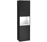 Villeroy und Boch armoire Finion G460GFPD 41.8x151.6cm, gauche, Emotion, étagère laqué blanc brillant, laqué noir mat