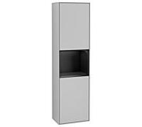 Villeroy und Boch armoire Finion G470PDGJ 41.8x151.6cm, droite, Emotion, étagère laqué noir mat, gris clair mat