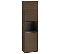 Villeroy und Boch armoire Finion G470PDGN 41.8x151.6cm, droite, émotion, étagère laqué noir mat, placage noyer
