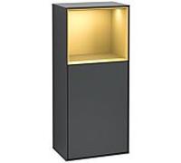 Villeroy und Boch Armoire latérale Finion F500HFHG 41.8x93.6x27cm, gauche, étagère au-dessus de l'or mat, Midnight Blue Matt Lacquer