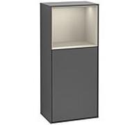 Villeroy und Boch armoire latérale Finion F510HHGK 41.8x93.6x27cm, droite, étagère au dessus Sand matt, anthracite matt