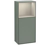 Villeroy und Boch Armoire latérale Finion F510HHGM 41.8x93.6x27cm, droite, étagère au-dessus Sand matt, Olive Matt Lacquer