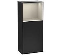Villeroy und Boch armoire latérale Finion F510HHPD 41.8x93.6x27cm, droite, étagère au-dessus Sand mat, laqué noir mat