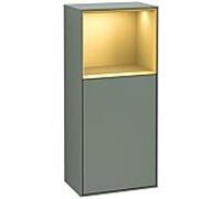 Villeroy und Boch Armoire latérale Finion F520HFGM 41,8 cm, gauche, station de charge, étagère Olive Matt Lacquer or mat, Olive Matt Lacquer
